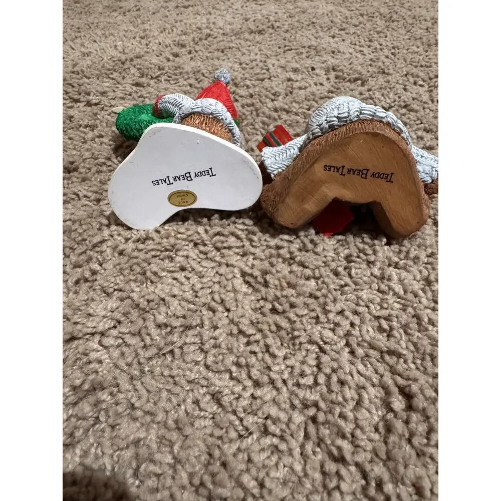 Set of 2 Vintage Teddy Bear Tales Figurines Holiday Christmas 4